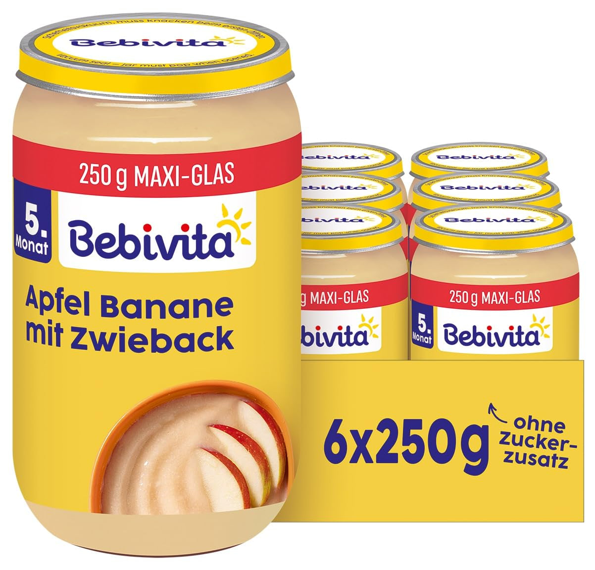 Frukt- och spannmålskex i äpple- och bananblandning, 250g, förpackning om 6 (6 x 250g)