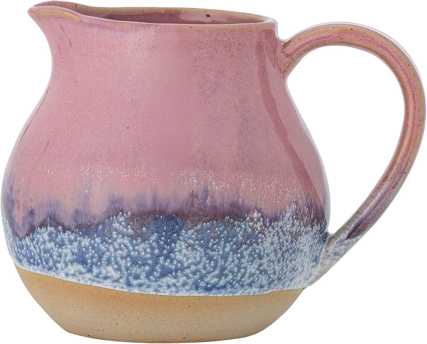 Bloomingville Paula mjölkmugg i stengods - dekorativ design, perfekt för frukostbordet, med en naturlig struktur, 435 ml (Rosa)