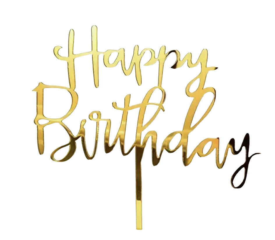 Dekoration Happy Birthday Topper - Guld icke ätbar akryl Perfekt för tårtor