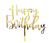 Dekoration Happy Birthday Topper - Guld icke ätbar akryl Perfekt för tårtor