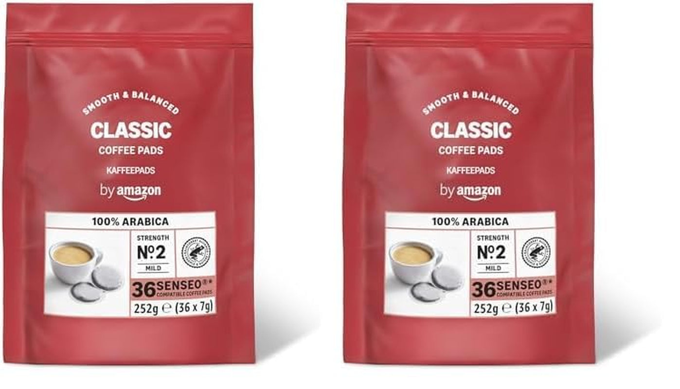Kaffeepads Classic 100% Arabica, Geeignet für Senseo Maschinen, 36 st (1er-Pack) (Packung mit 2)