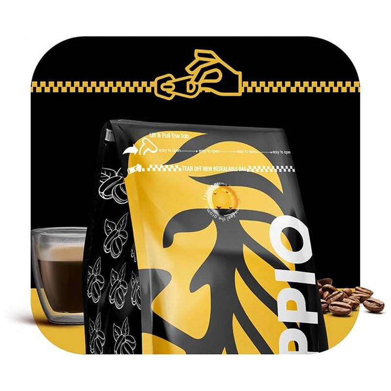Doppio Cream & Flavor 1KG | Kaffebönor 80% Arabica och 20% Robusta | med toner av kakao, nötter och kola | Färsk och medelstekt, låg syra | för espresso | Blue Orca Coffee