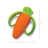 Infantino Lil' Nibbles, texturerad silikonbitring, BPA-fri babybitringleksak, mjuk, lätt att hålla, sensorisk stimulering för spädbarn, morot
