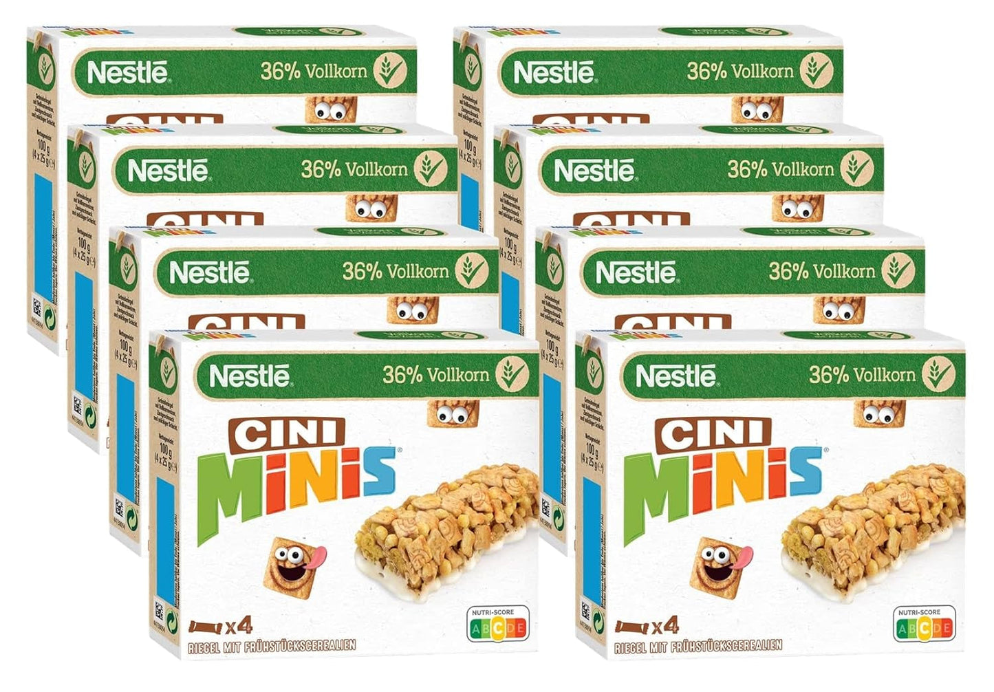 NESTLÉ CINI MINIS kanelstänger, crunchy mellanmål av fullkornskalcium, 8-pack (4 x 25 g vardera)
