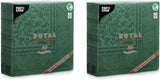 50 servetter "ROYAL Collection" 1/4-faldig 40 Cm X 40 Cm mörkgröna "Ornaments"