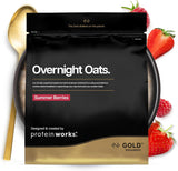 Havregryn över natten med protein | Mörk choklad och hallon | Proteinrik frukost | Snack med låg sockerhalt | Havregryn med lågt GI | 500 g