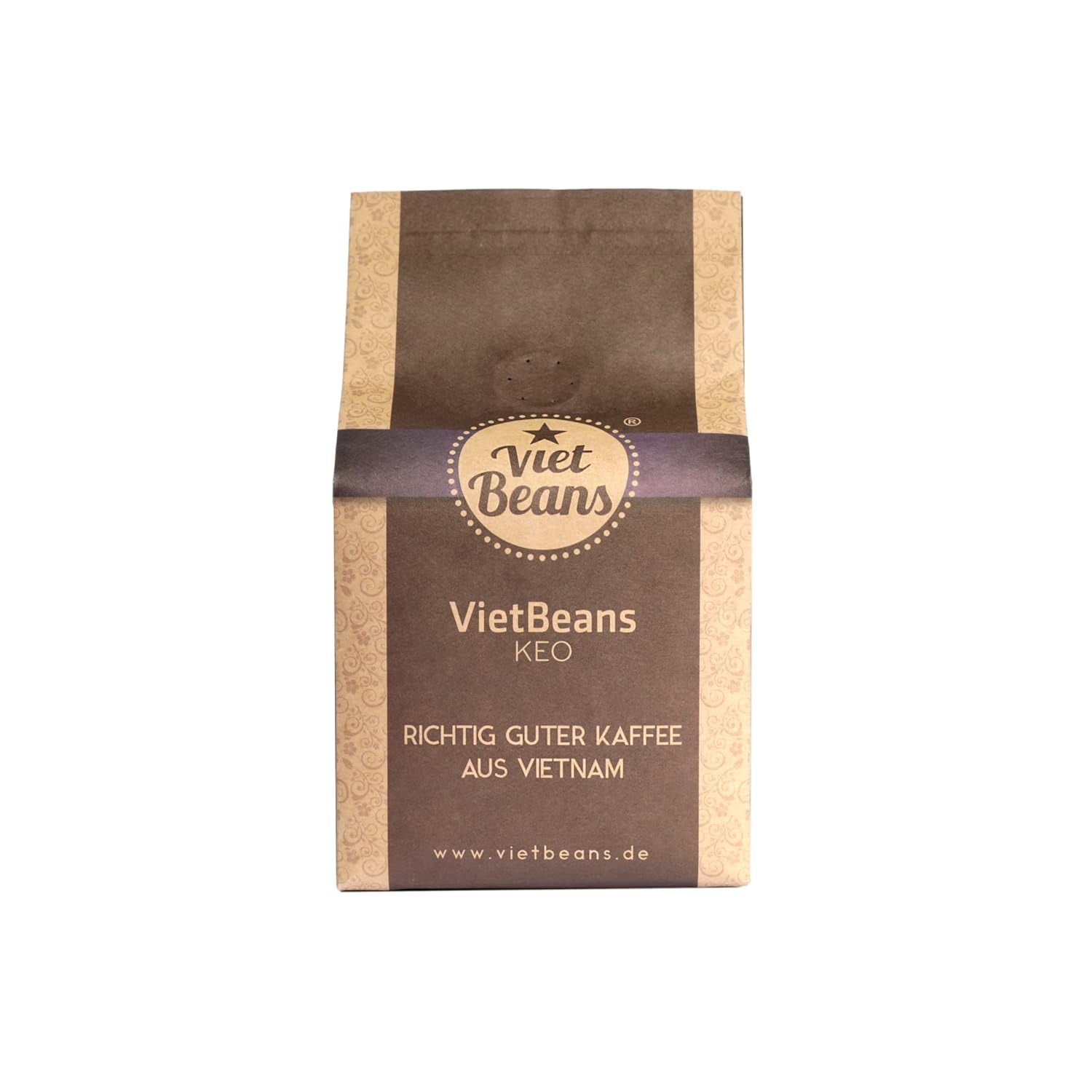 VietBeans KEO - Schokoladiger Kaffee - Ganze Kaffeebohnen - Geröstet i smör, whisky och rom - Intensiv Schoko-Geschmack - Arom: Schokolade - 250g