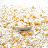 Streusel Glück, Strössel med vita hjärtan och gyllene bollar, 40 gram Strössel Naty Shop