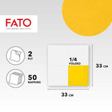 , Engångspappersservetter, idealiska för vardagliga luncher och bufféer, paket med 50 servetter, storlek 33X33, 4-vikt, 2-lagers, gult, 100 % rent cellulosapapper, Fsc-certifierat