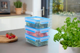 Emsa 508558 Clip & Close matförvaringsbehållare | 3 delar set | 3 x 1 liter | -40 till +100 grader | plast | 100% förseglad | specialförsegling för färskhet Naty Shop matförvaringslådor