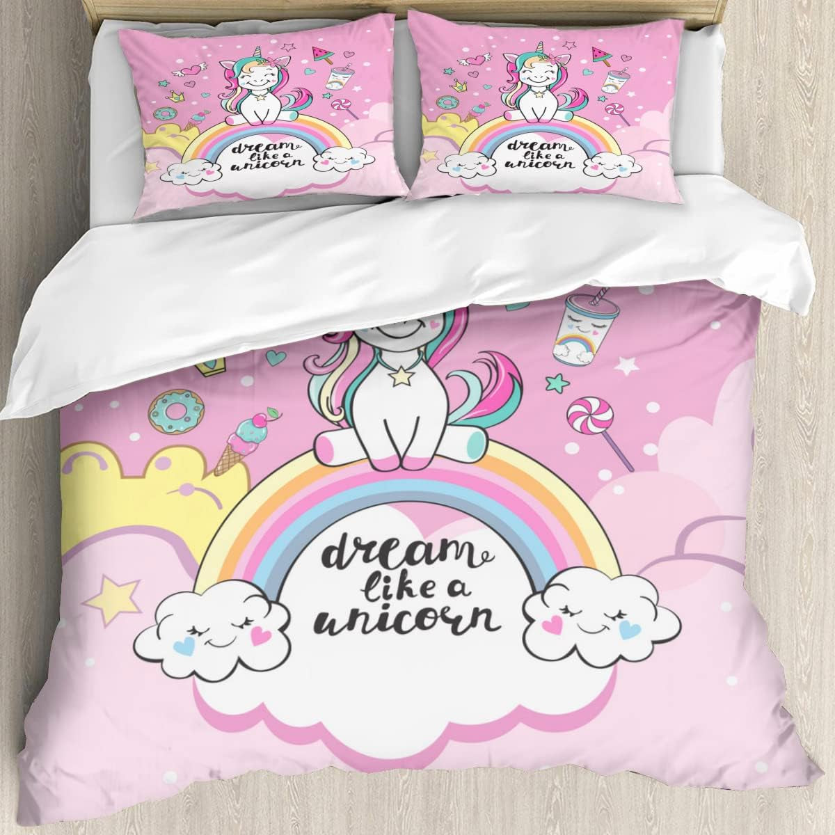Sängkläder för tjejer, Unicorn, 2 örngott Sängkläder - barn Naty Shop