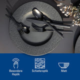 Villeroy & Boch - Tillverkning Rock servisset, 6 delar, servisset för 2, premiumporslin, svart