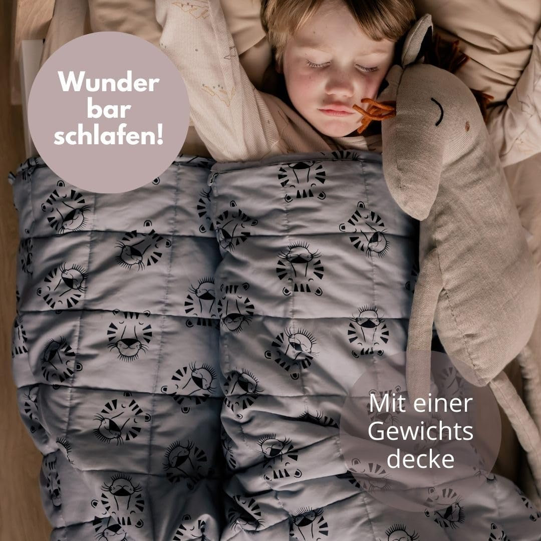 Vägt babyfilt | 3,5 kg | 100X150cm | Terapifilt | Tyngda filtar | Tung filt (blått tigeransikte, 3,5Kg-100X150 Cm) BLENKZ sängar och filtar.