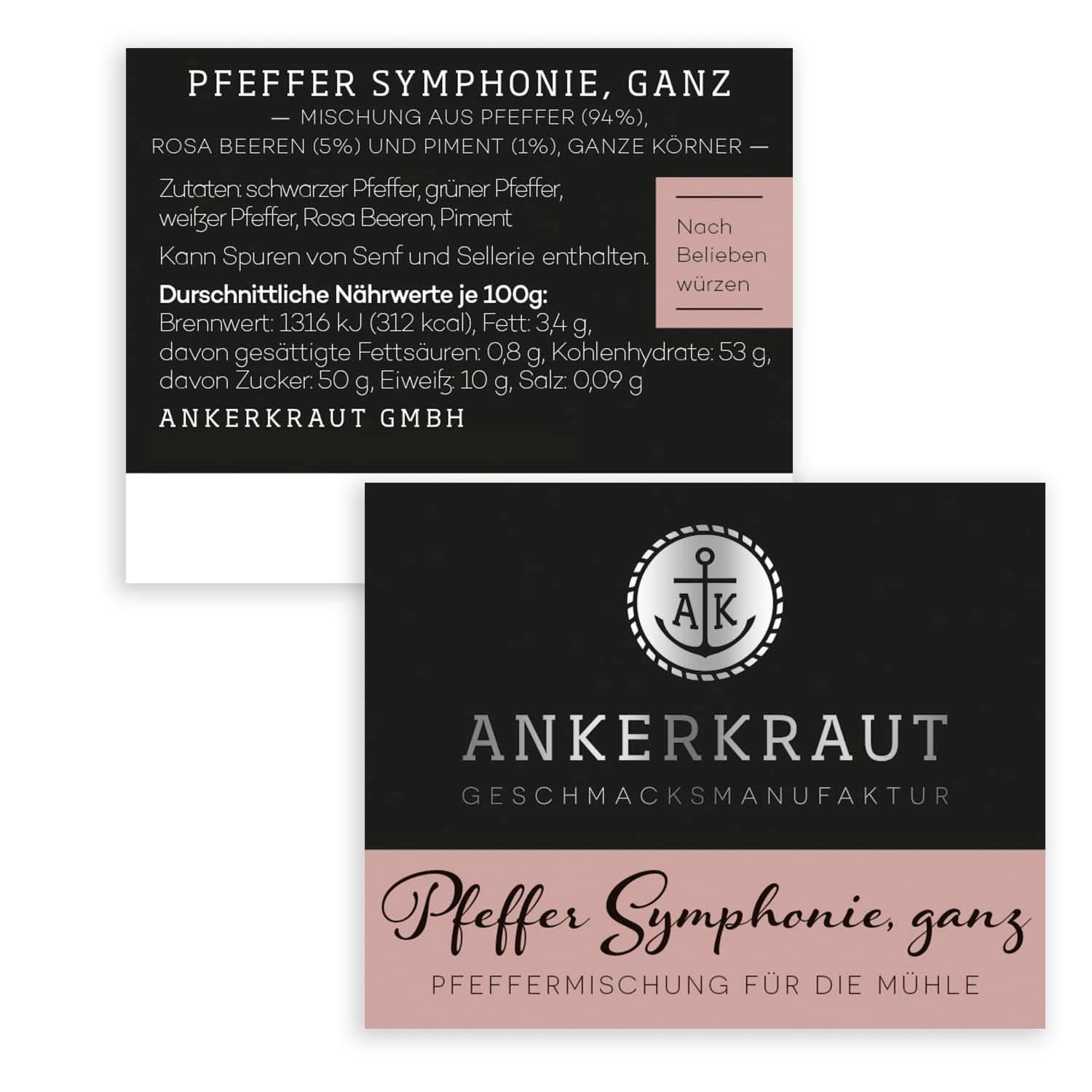 Ankerkraut Symphonie, pepparmix för smaksättning med arom och smak, 140 gram Condiments Naty Shop