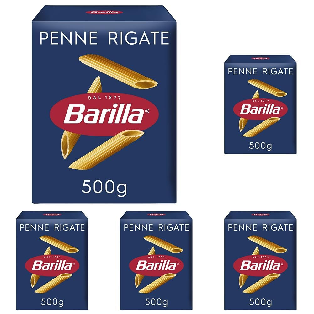 Pasta Barilla Classic Penne Rigate Nr. 73 från högkvalitativt durumvete, alltid al dente (1 x 500 g)