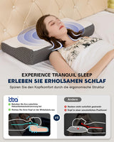 IDEA Kudde, Ergonomisk ortopedisk kudde för nacksmärta, Memory Foam Kudde för sido-, rygg- och bukslipare, Anti-snarkningskudde för män kvinnor (62 * 34,5 * 12/8 cm) Cervikala ortopediska kuddar Naty Shop