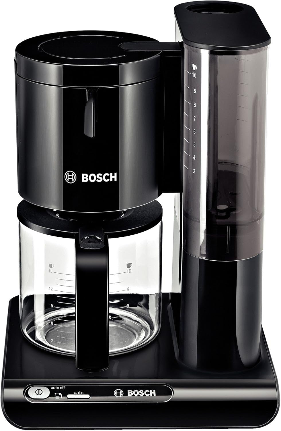 Bosch Styline TKA8013 Filter Espressomaskin, Aromsensor, 1,25 L Aroma Konserverande glaskaraff, 10-15 koppar, Automatisk avstängning, Avkalkningssystem, Anti-droppsystem, Roterande Filterhållare, 1160W, Svart