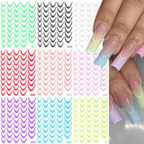 9 färger franska nagelklistermärken franska nagelklistermärken självhäftande nagelfolie franska naglar gradientklistermärken fransk spets nagelklistermärken nagelkonst nageldesign klistermärken nageltillbehör