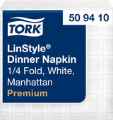 Tork Linstyle Vita Bordsservetter, 1/4 vik, 19,5 × 19,5 cm, 14 N50 Servetter, 509410