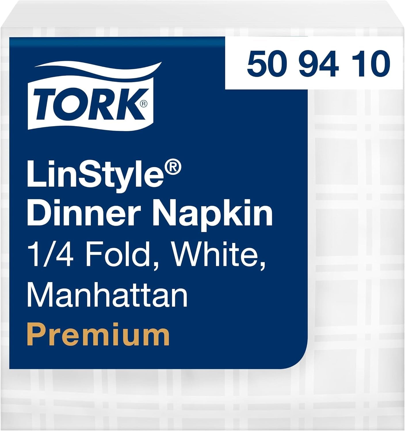 Tork Linstyle Vita Bordsservetter, 1/4 vik, 19,5 × 19,5 cm, 14 N50 Servetter, 509410