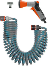 Gardena 4647-20 spiralslang komplett set, med automatisk slangindragning, med spraymunstycke och krananslutning (slanglängd: 10 m, slangdiameter: 9 mm, set: ja)