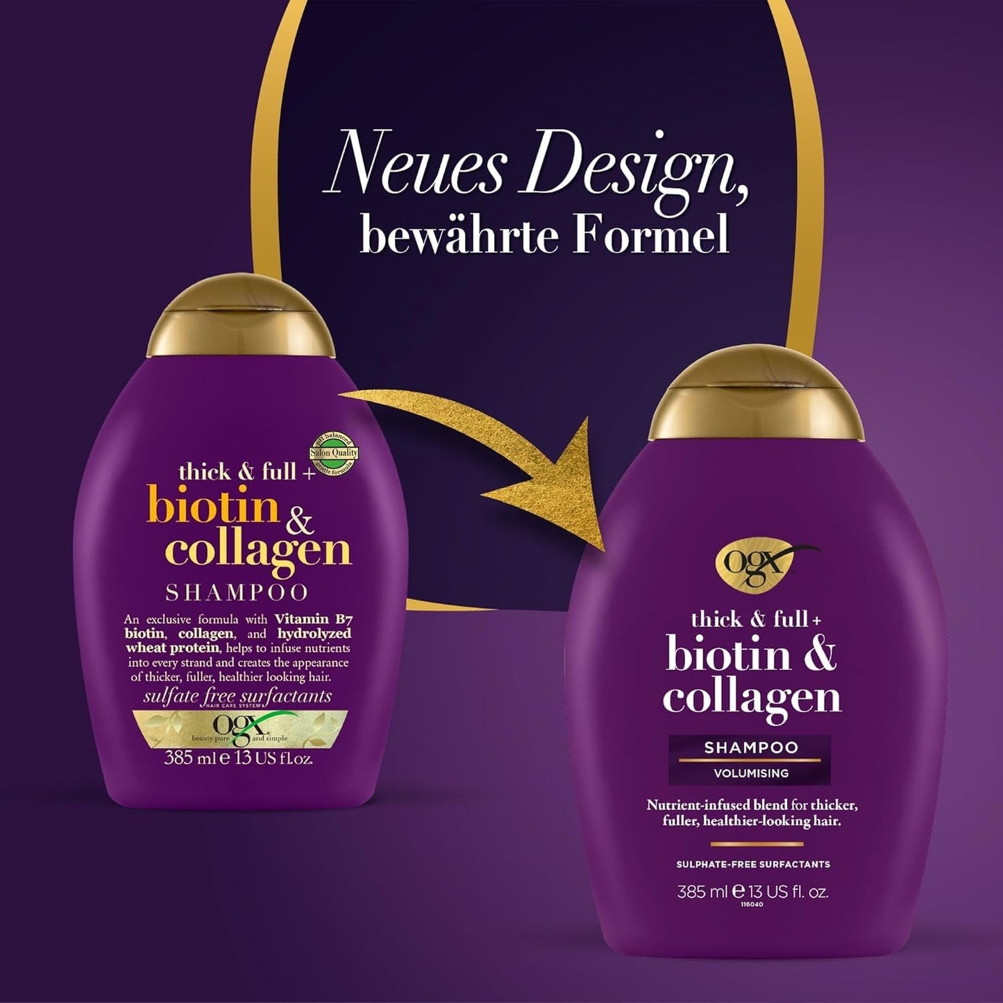 OGX Biotin & Collagen Shampoo (385 ml), hårstärkande schampo för fint och tunt hår OGX dusch och bad