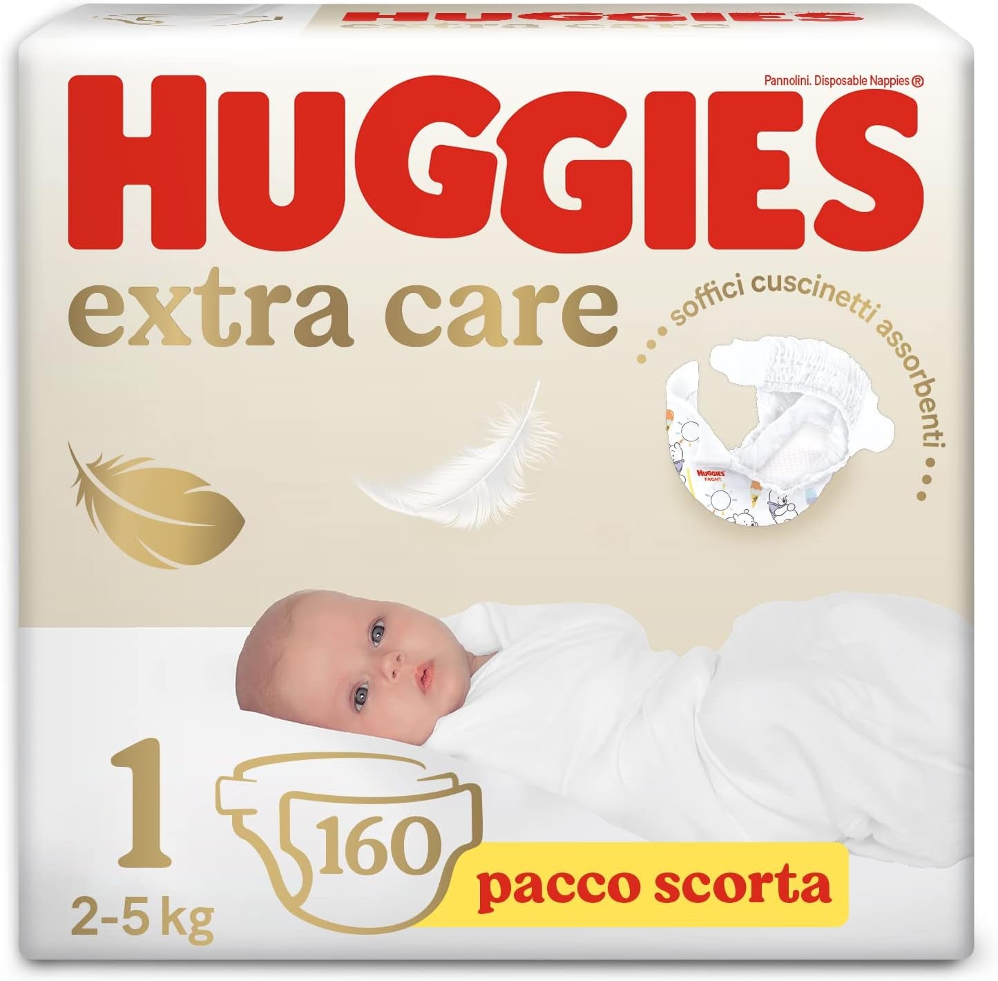 Huggies Extra Care Babyblöjor Storlek 1 (2-5 kg) Superabsorberande Disney Design Bulk Pack 160