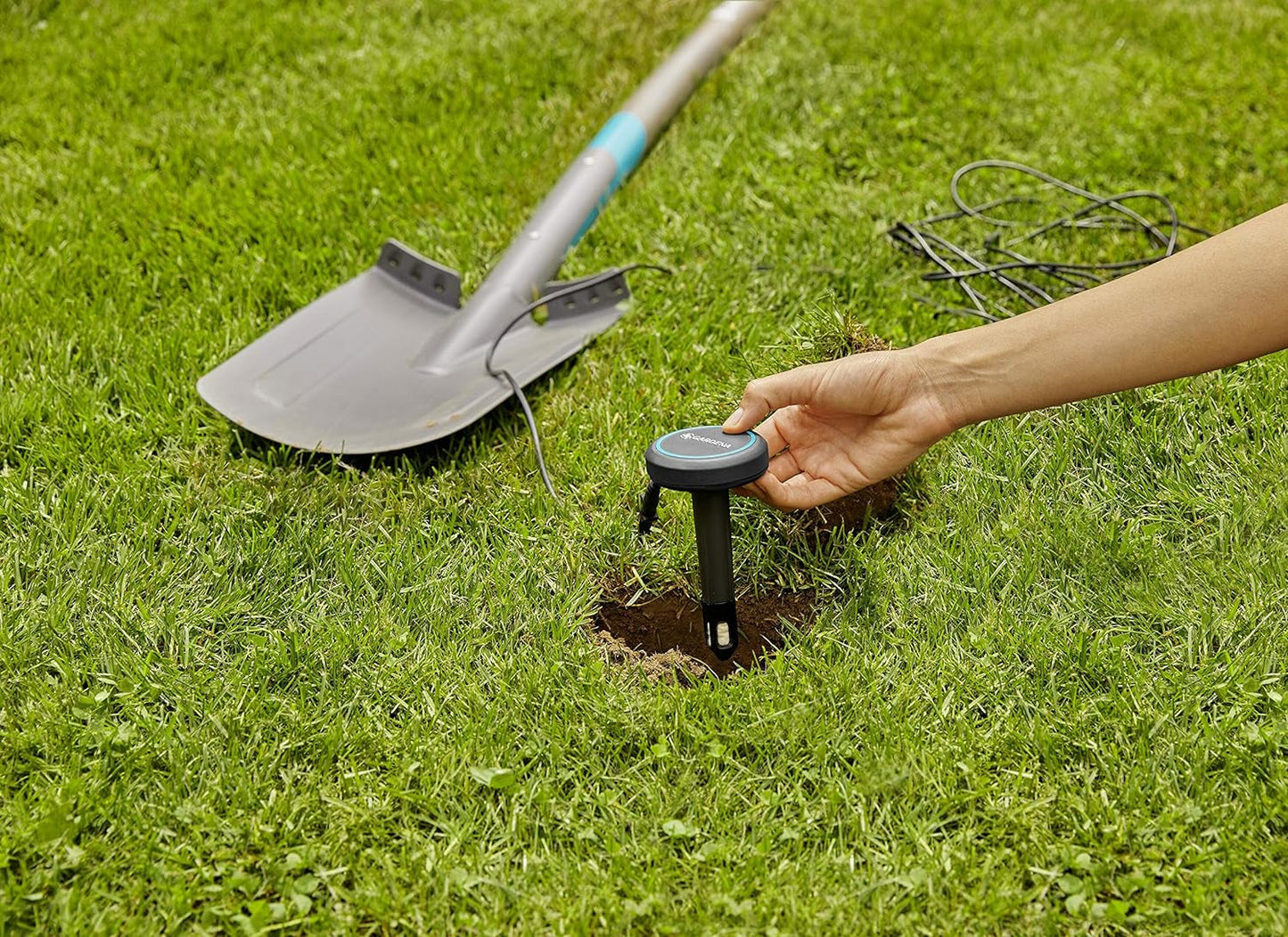 Gardena förlängningskabel (10 m) för regnsensor och jordfuktighetssensor, anslutningskabel med Easy Click-system, förlängbar upp till 105 m, för användning över och under marken (01868-20)