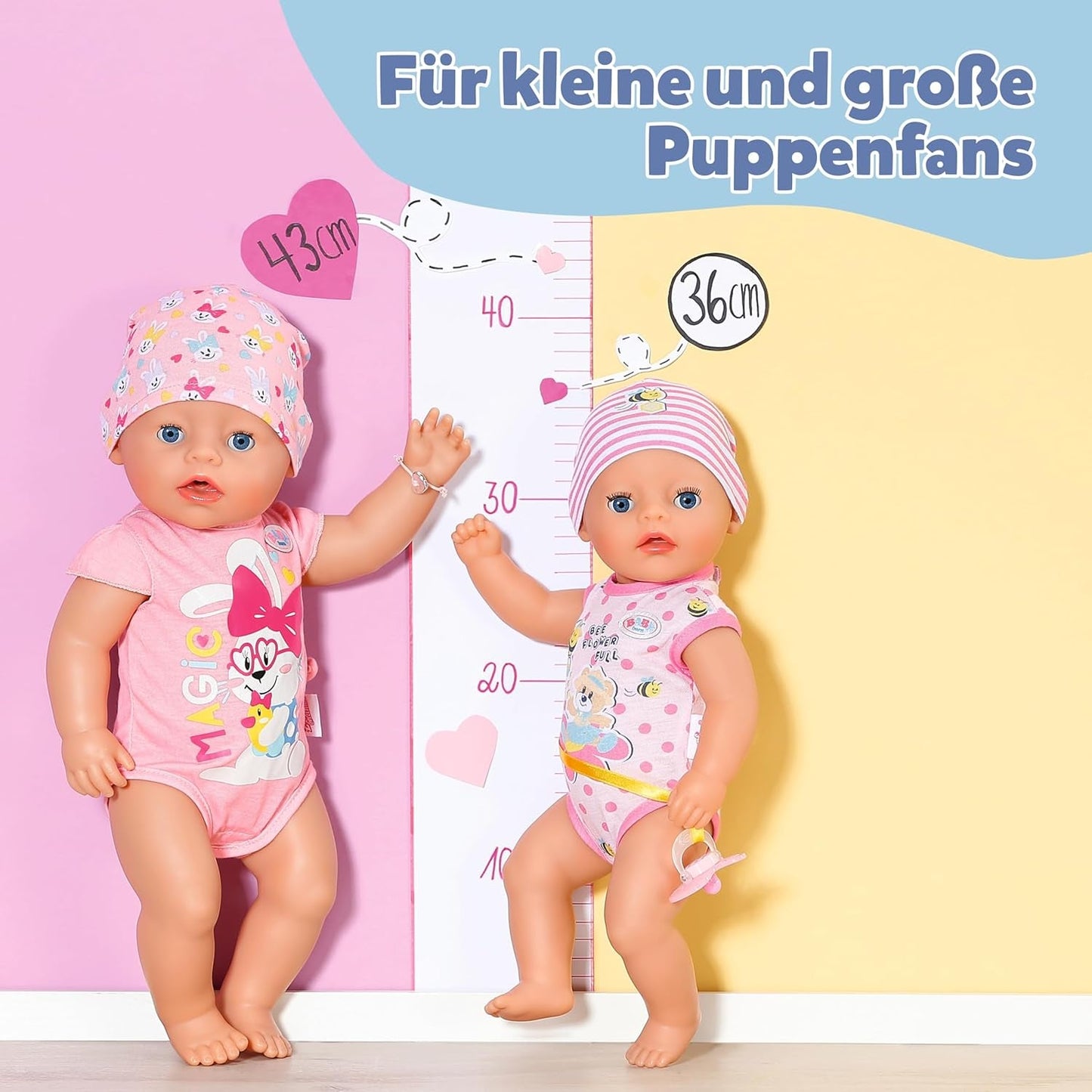 BABY Born Lena (Girl) - babydocka 36 cm - 7 funktioner inklusive tillbehör och madrass - Fungerar helt utan batterier - Passar små barn från 1 år