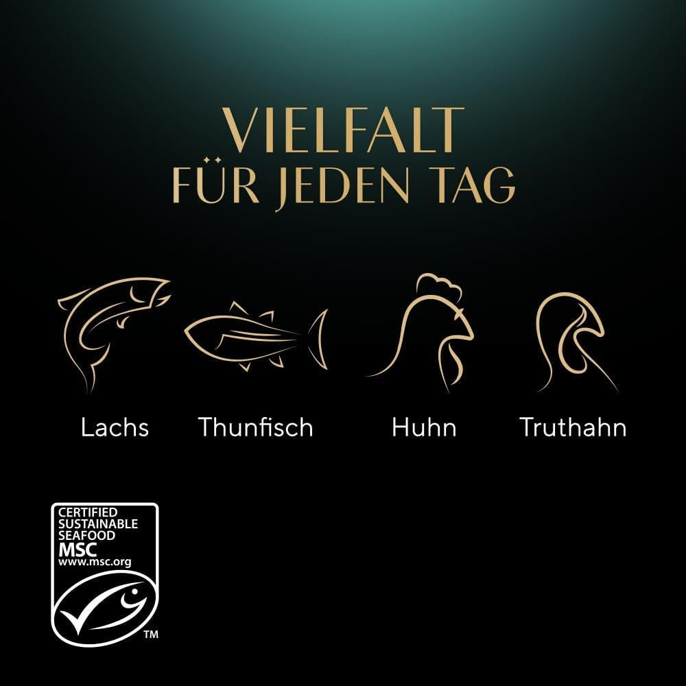 SHEBA Nature's Collection i Gravy - Högkvalitativt våtmat för katter, Fine Variety (MSC) i portionspåsar - 72 x 85 g
