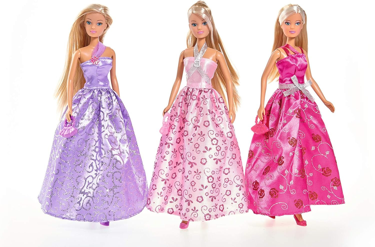 Simba 105723369 - Steffi Love Glamour / Dockklädsset / 3 olika artiklar / Endast en artikel ingår / Balklänning för alla 29 cm dockor / Docka ingår inte