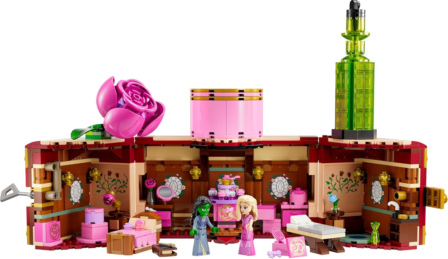LEGO Wicked Glinda och Elphabas sovrum - Dockhus med 2 mini Witches of Oz-dockor, coola tillbehör inklusive blommor och kläder - Kreativ leksak för tjejer 8+ och fans - 75683 Byggset Besuche den LEGO-Store