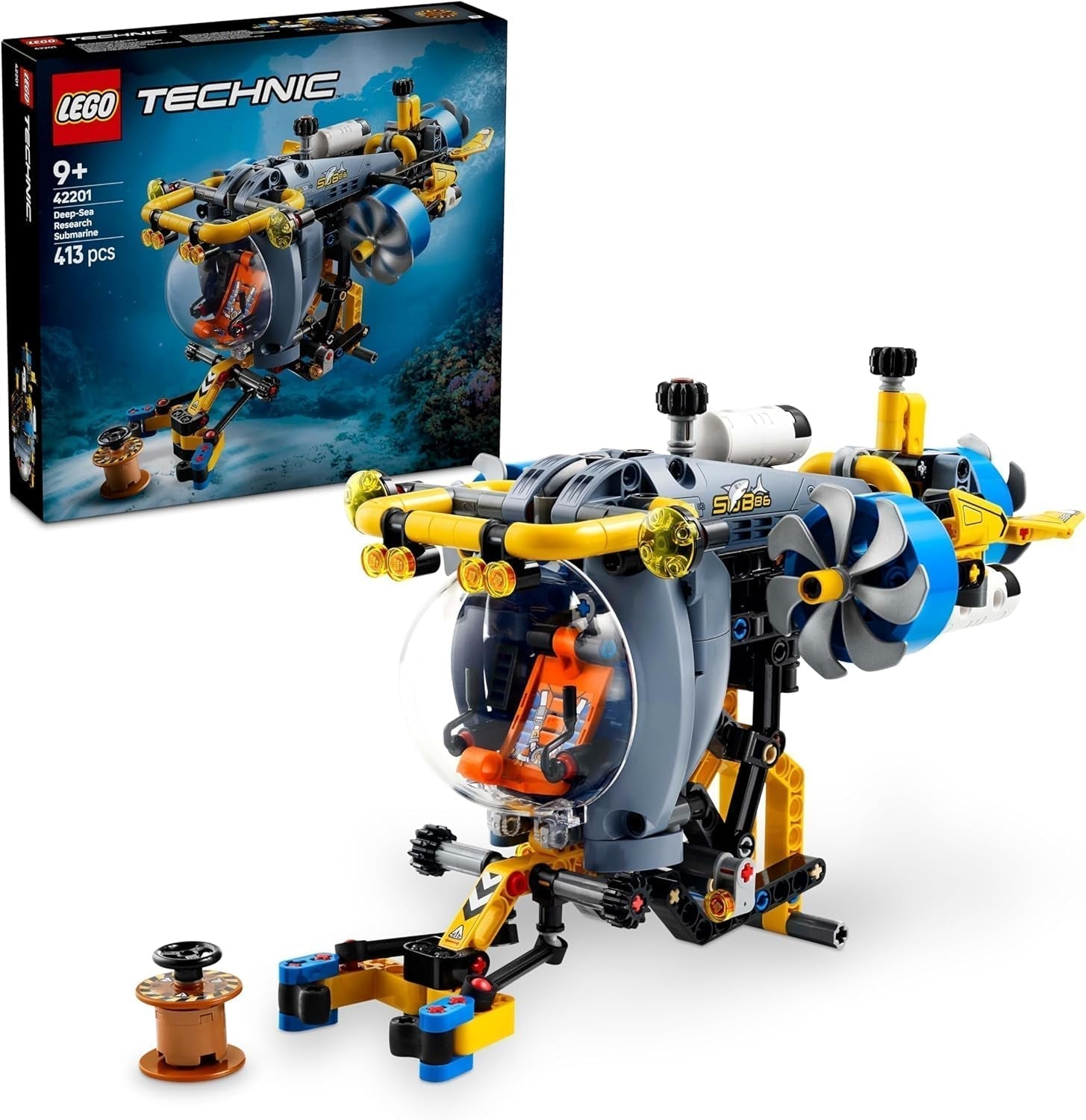 LEGO Technic Deep Sea Explorer Ubåtsbyggande leksak för barn 9 år gamla pojkar och flickor Kreativa födelsedagspresentidéer Byggbart fordon med roterande propellrar 42201 Byggset Besuche den LEGO-Store Standardtitel