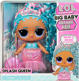 L.O.L. Överraskning! Big Baby Hair Hair Hair – SPLASH QUEEN – 27,94 cm stor Puppe med 14 Überraschungen, Accessoarer till Teilen och echten Haaren – Für Kinder und Sammler ab 4 Jahren