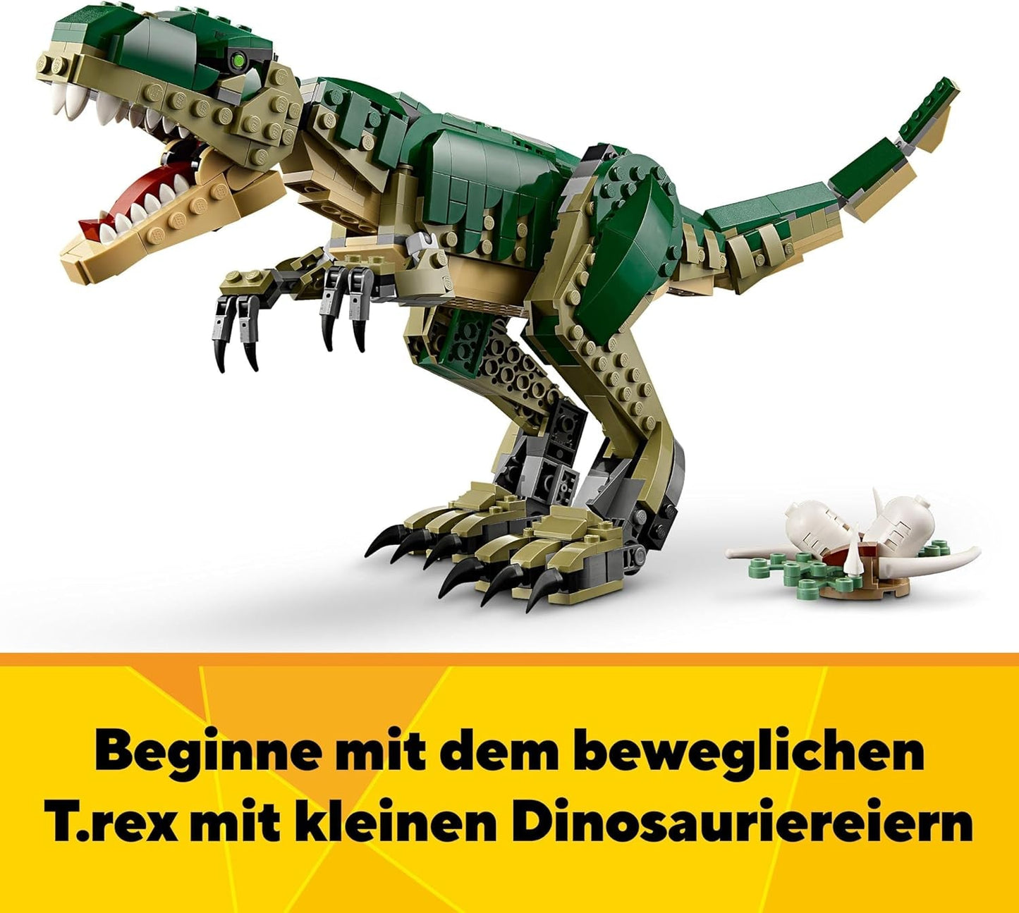 LEGO Creator T.Rex, Dino 3-i-1 Transformable Triceratops eller Pterodactyl, Mobil dinosauriemodell för barn, present till pojkar och flickor 31151 Byggset Besuche den LEGO-Store