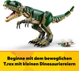 LEGO Creator T.Rex, Dino 3-i-1 Transformable Triceratops eller Pterodactyl, Mobil dinosauriemodell för barn, present till pojkar och flickor 31151 Byggset Besuche den LEGO-Store