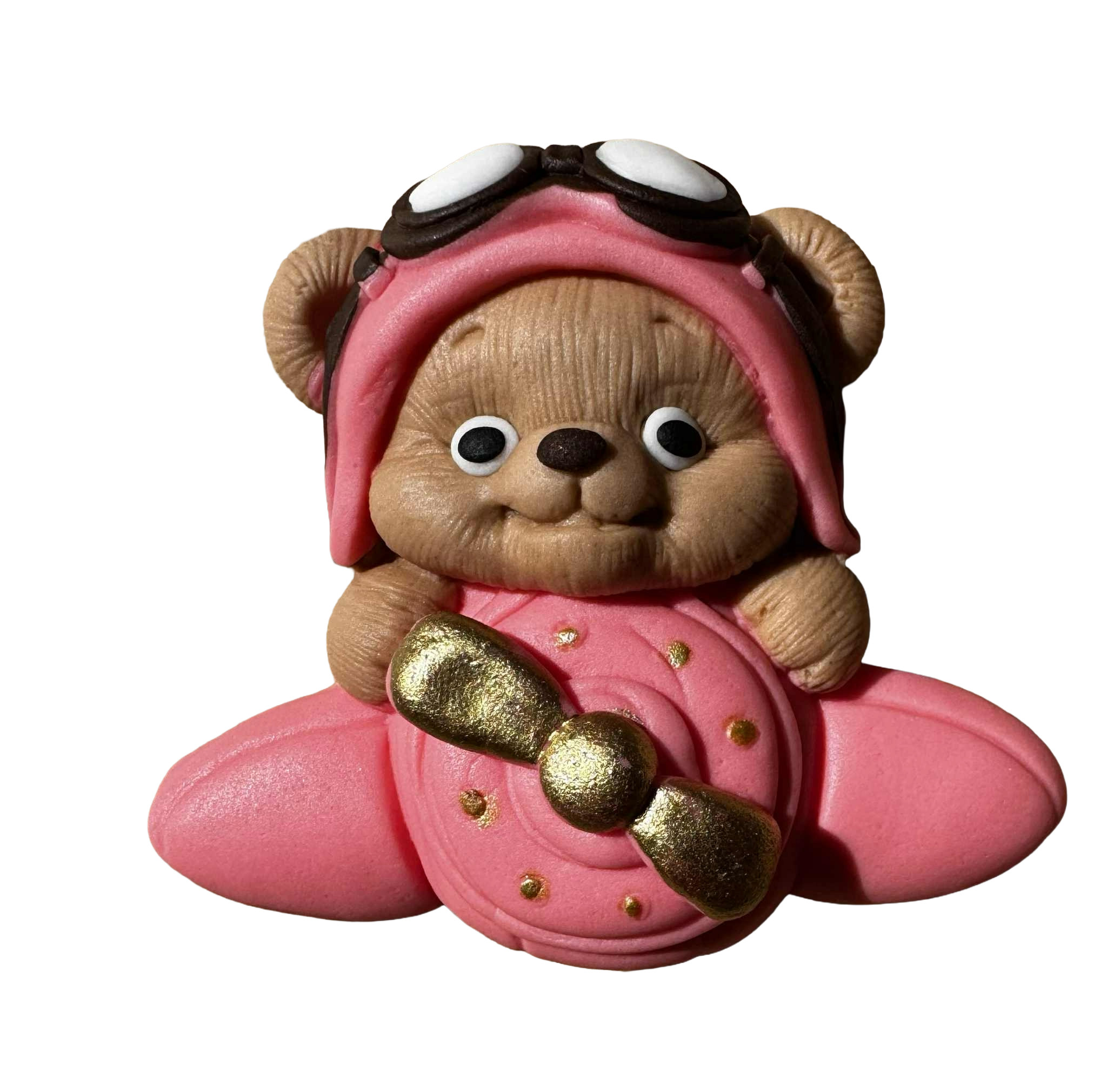 Ätlig dekoration, Björn i planet Dekorationer från Sugar Paste Nati Shop