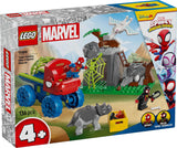 LEGO Marvel Spideys team på ett räddningsuppdrag i Dino Truck Building Leksaksbil för superhjältar Äventyrsset för barn 4+ Spidey och hans supervänner 11199 Byggset Besuche den LEGO-Store