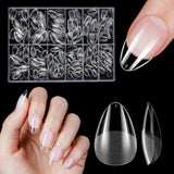 Korta konstgjorda naglar 500st mjuk gel heltäckande Nageltips för gelnaglar 12 storlekar Förpolerade nagelspetsar för gelnaglar Korta konstgjorda naglar Kista Nagelförlängningar Med Box