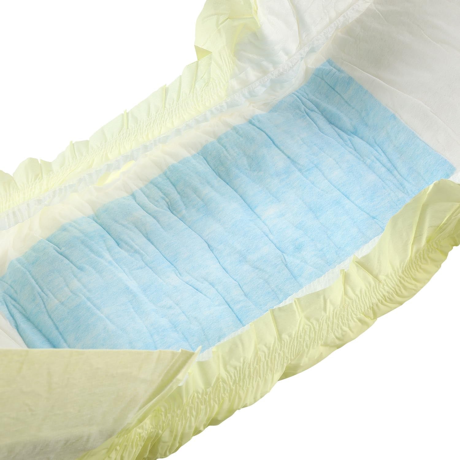 CutiePlusU vuxenblöjor, 10-pack inkontinenstrosor för engångsbruk med öglor för kvinnor och män, maximal absorptionsförmåga över natten - gul (medelstorlek 71-96 cm)