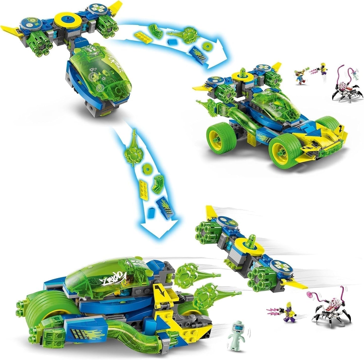 LEGO Dreamzzz Mateo med Z-Blob Action Racer, 2-i-1 Fantasy-lekset med fordon, minifigurer och drömvarelser för barn 8+, present till pojkar och flickor 71491 Byggset Beuche den LEGO-Store