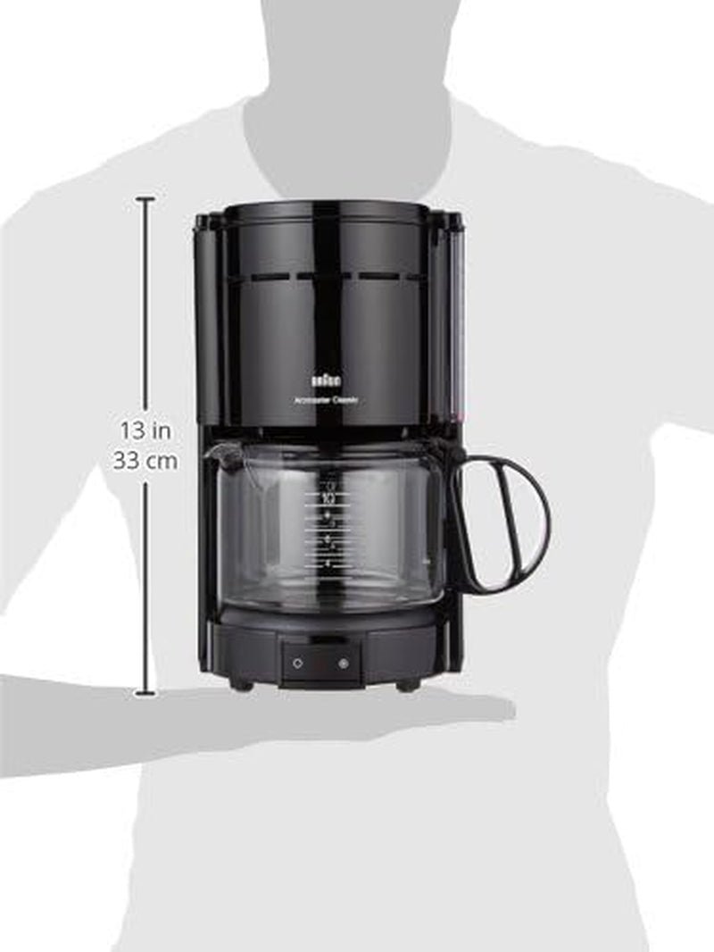 Braun KF 47 BK espressomaskin - Espressomaskin med filter och glaskaraff för klassiskt filterkaffe, aromatiskt kaffe tack vare OptiBrew-systemet, anti-droppsystem, automatisk avstängning, svart