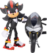 Sonic 3 The Movie Shadow Figure, 15 Cm, rörlig, inklusive Shadow Mobile från Jakks Pacific, Acoustic, Black Actionfigurer Naty Shop