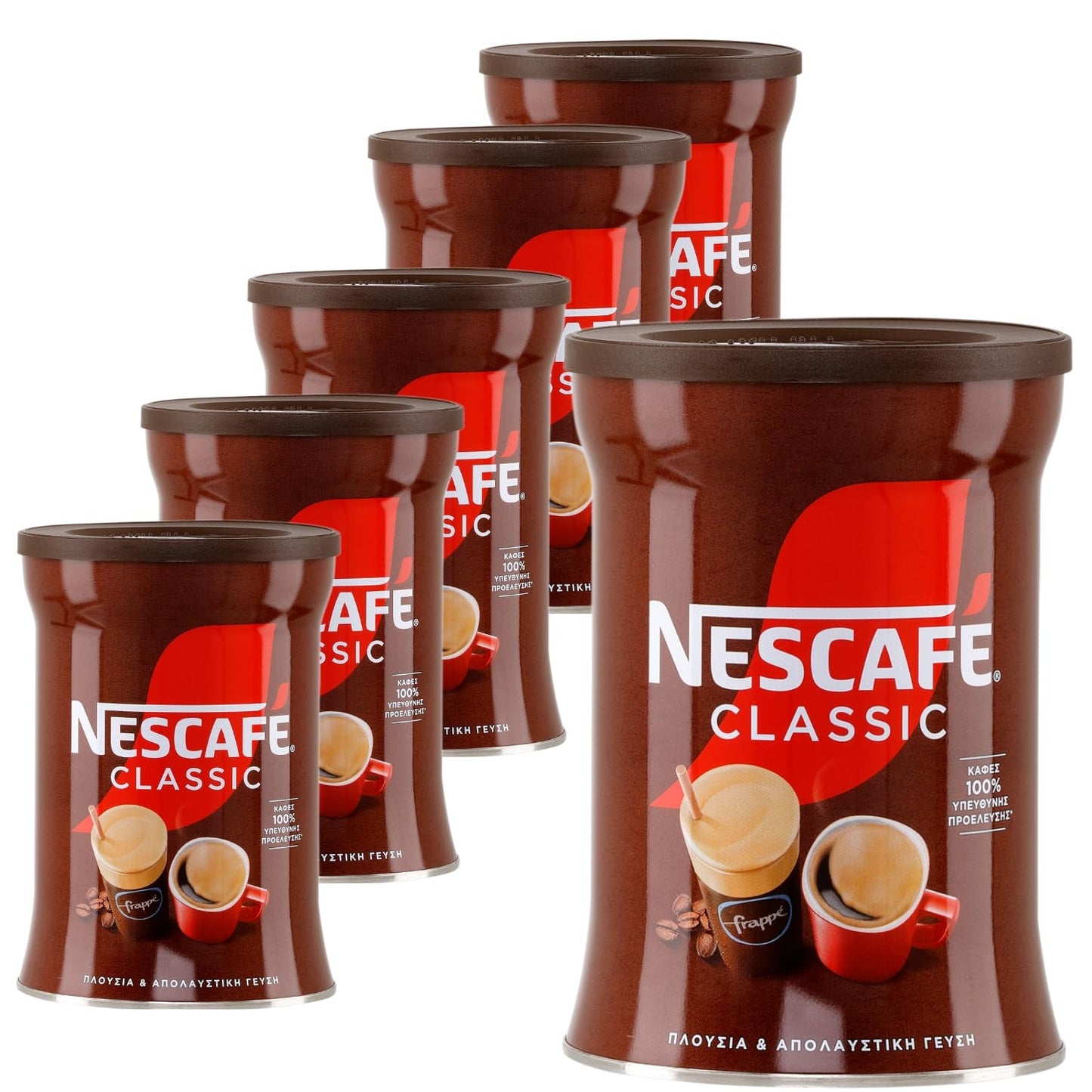 Nescafé Classic Frappe 6 x 200g | Grekiskt kaffe | Instant Frappe pulver | Nestlé | + 20 ml Jassas olivolja