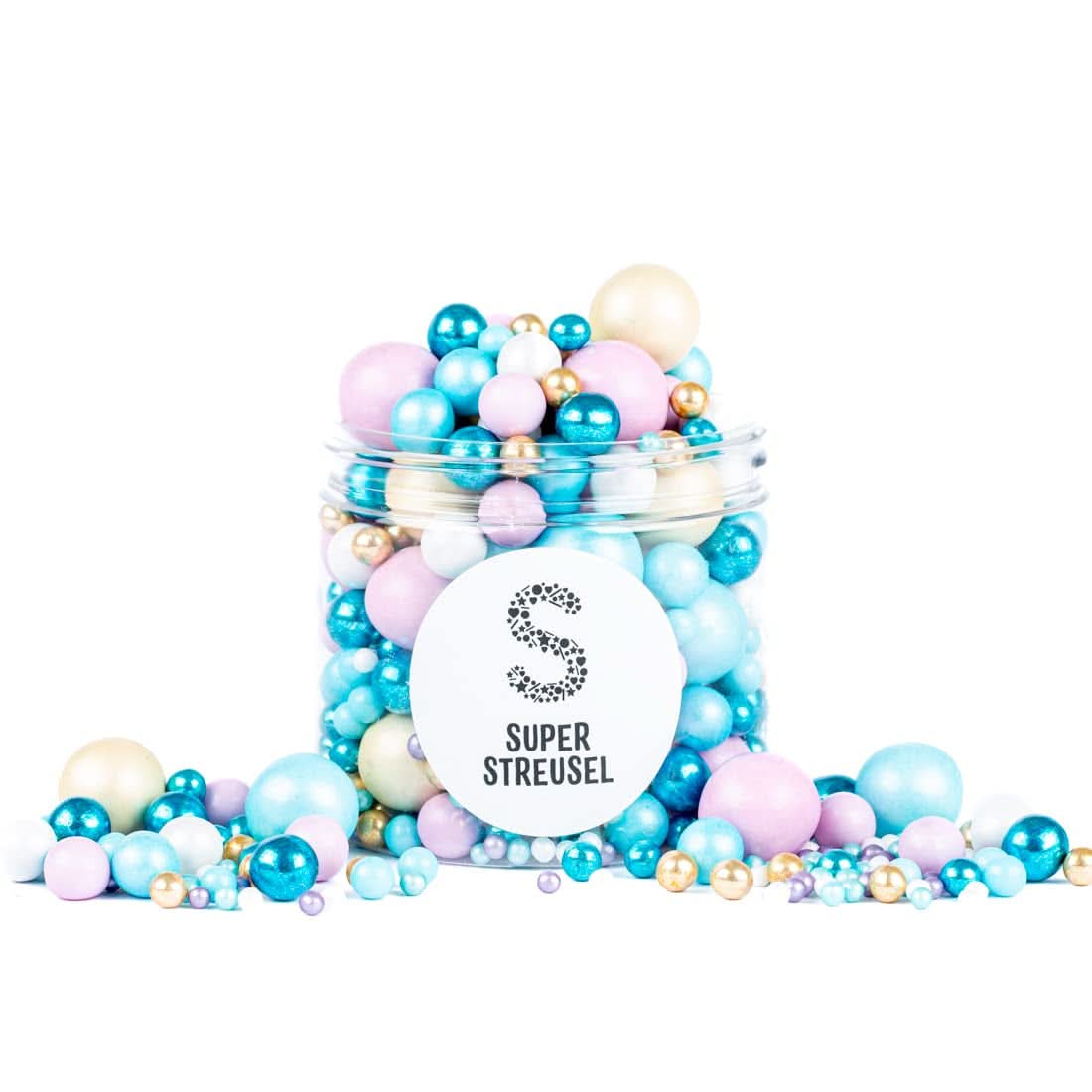 Super Streusel Sea Bubbles, pärlor och sockerbollar, 190 gram Naty Shop