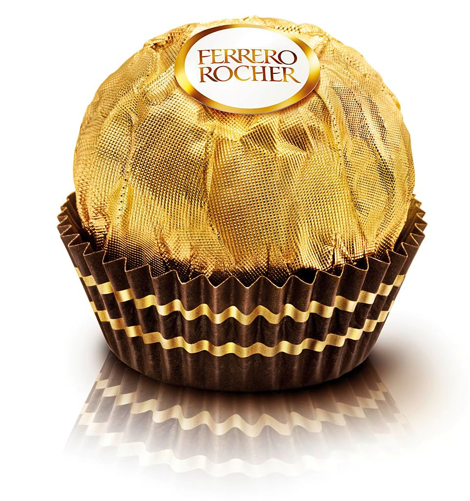 Ferrero Rocher - Krispiga och krämiga hasselnötspraliner - Alla hjärtans dag-present till honom och henne - 16 förpackningar med 4 individuella praliner