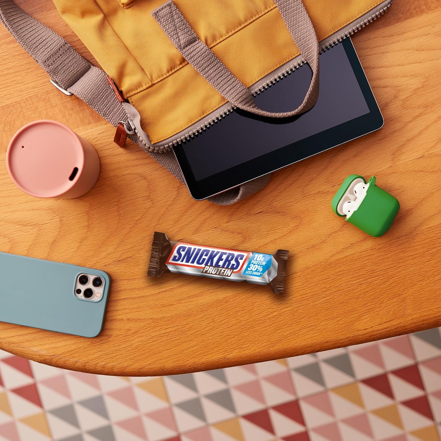 Snickers proteinbars med choklad - rik smak med hasselnötskaramell och nougat, bulkförpackning 18x47g