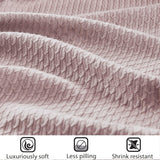 Madison Park 100 % egyptisk bomull Andas täckefilt Premium Stickad Lyxsäsong Lättviktsöverdrag för bäddsoffa och soffa Hel/Queen Bed Rose Naty Shop Täcken och täcken