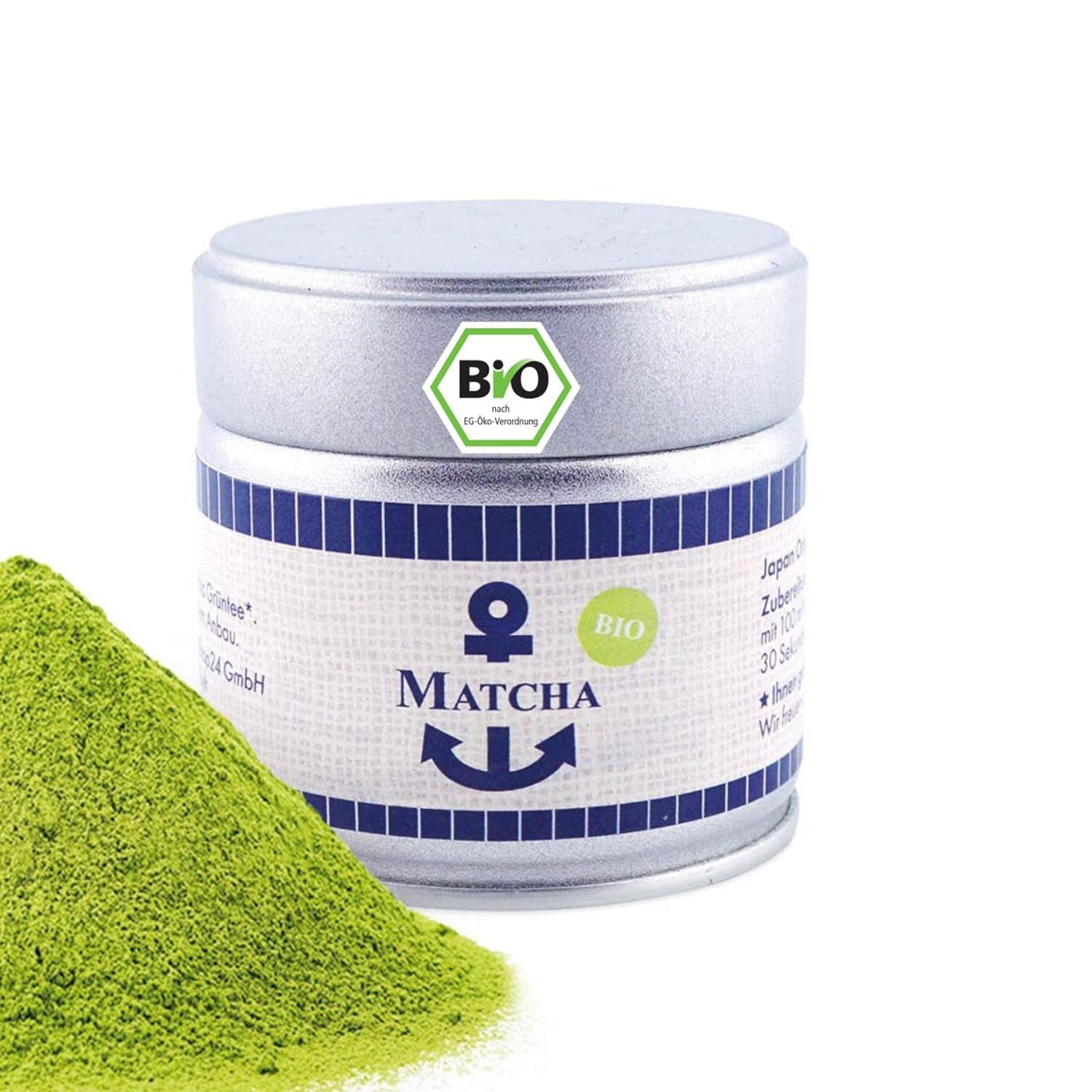 Ekologisk premiummatcha från Japan, ceremoniell kvalitet, fri från bekämpningsmedel, extra fint pulver i 30 g låda, intensiv och delikat smak av grönt te, lämplig för latte, smoothie, ceremoniell kvalitet