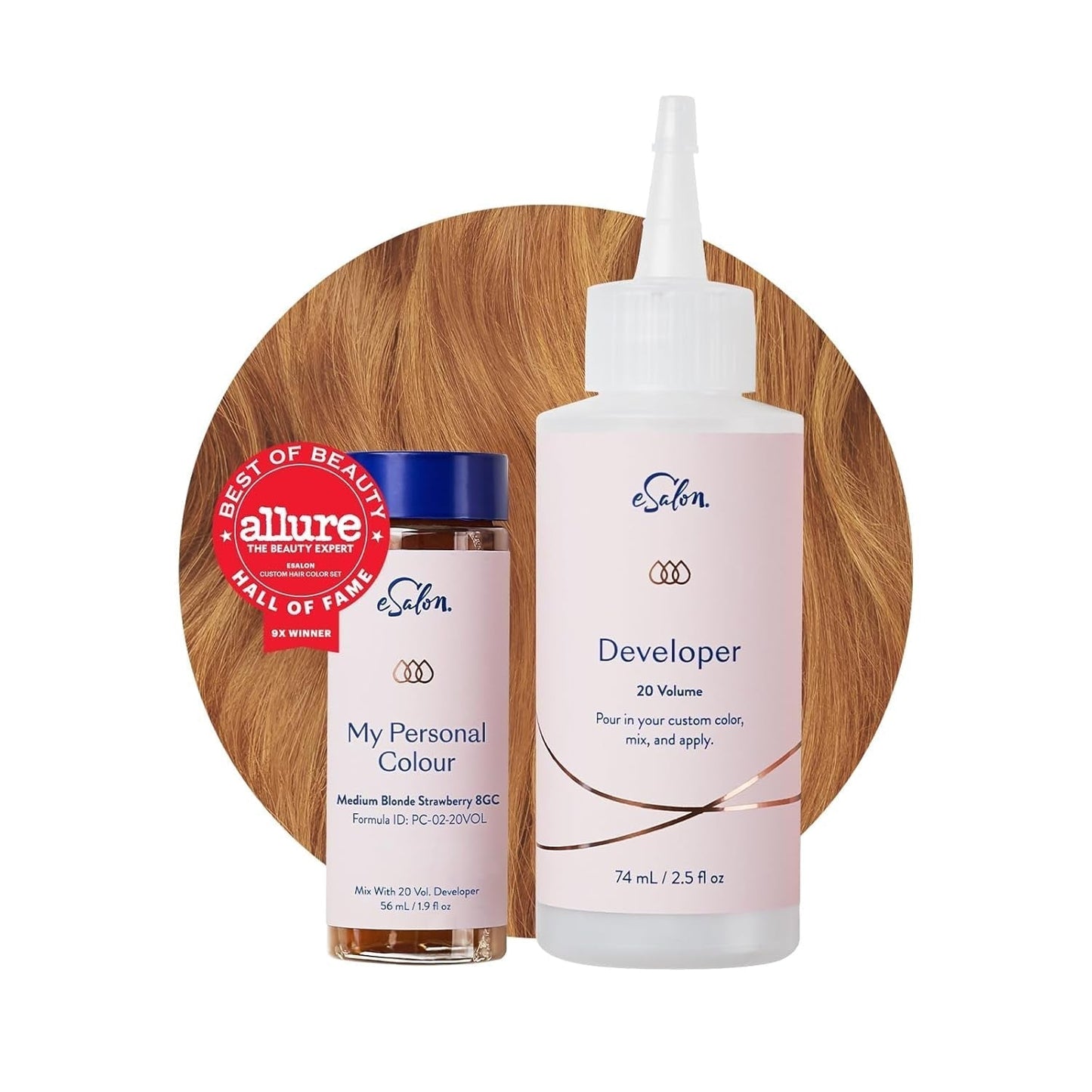 Permanent hårfärgsuppsättning 100 % grå täckning Hemfärgning 0 % Ammoniak Hårfärger Flerdimensionella hårfärger Professionella hårfärger Naty Shop Hårfärgning Medium Blond Strawberry 8Gc